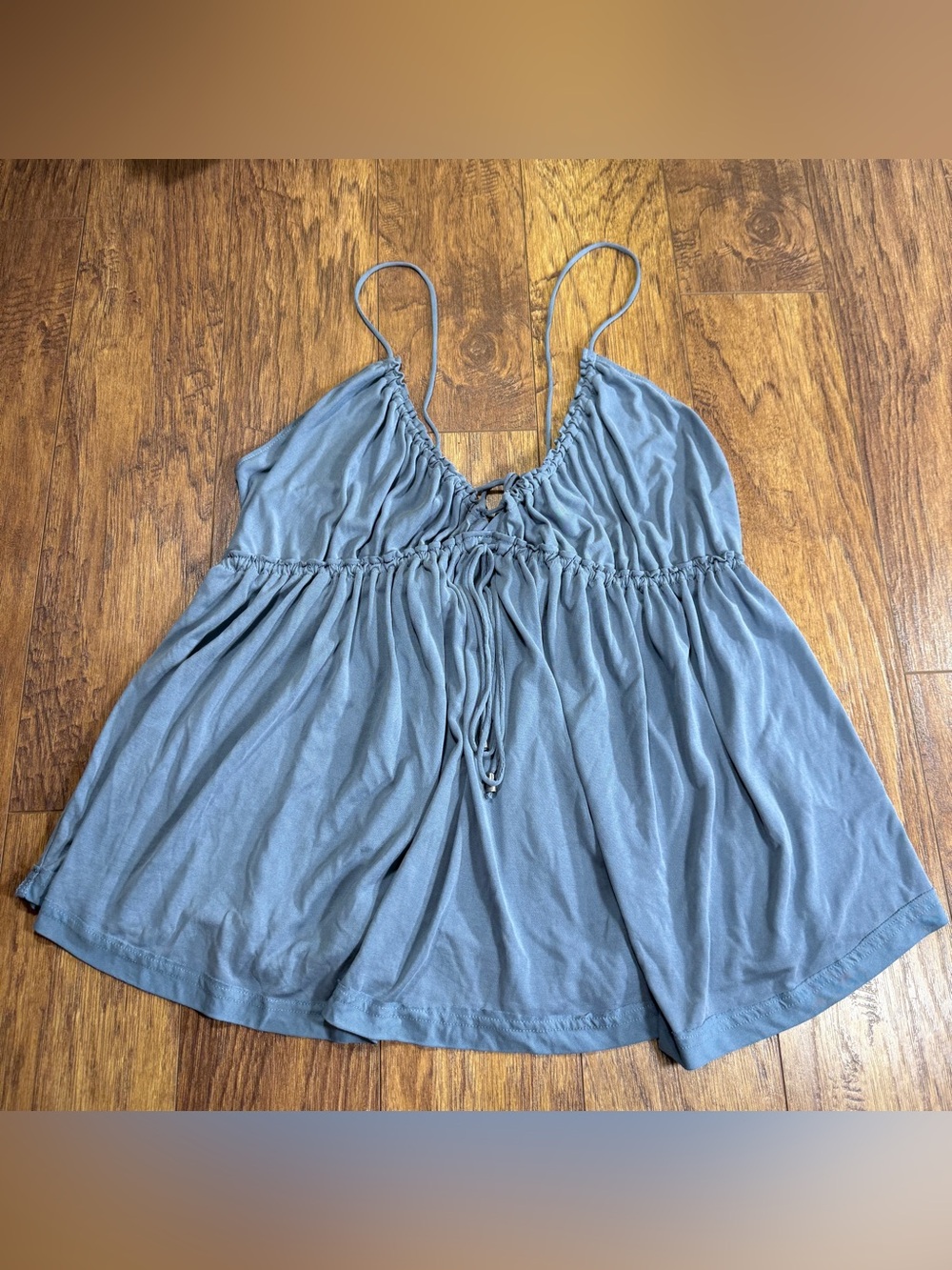 Free People Intimately Blue Babydoll Tank Top Large Festival Boho Beach